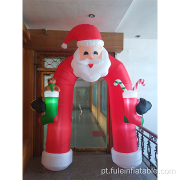 Santa Arch inflável de férias para decoração de Natal